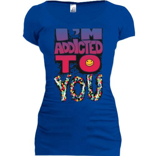 Подовжена футболка i`m addicted to you